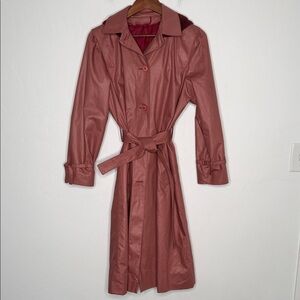 Vintage London Fog Metallic Pink Trench Coat Classic Size 10